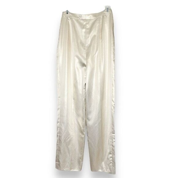 Ungaro Champagne Sparkle High Waisted 80s Vintage Pants Italian Vintage Size 10 - Picture 9 of 9